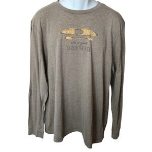 Life is Good Mens Enjoy the Ride Crusher Tee Size Large Shirt Canoe Kayak Lake